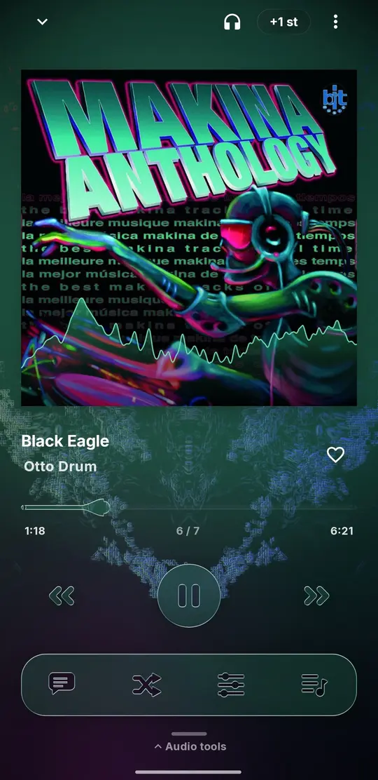 Now playing with a glass spectrum over the cover.